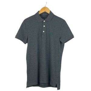 Abercrombie & Fitch Men's Gray Short Sleeve Logo Muscle Polo Shirt US S